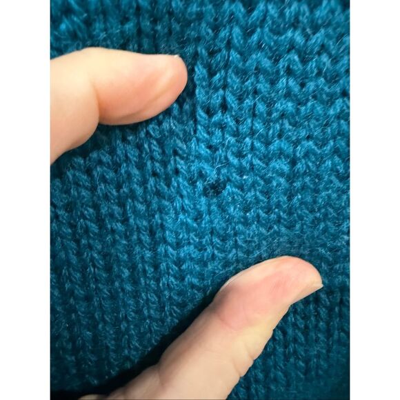 80’s Wool Christmas Sweater Teal Size L - Picture 4 of 5
